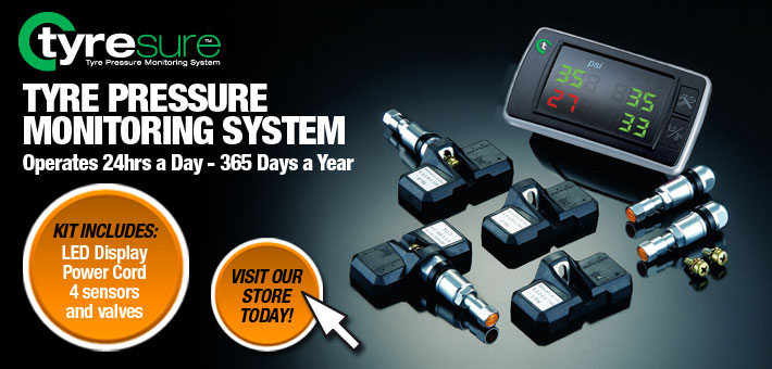 Tyresure advert featuring sensor kit packshot